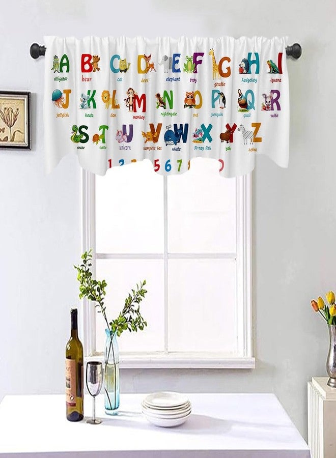 DOTOOMA 54x18 Inches Cartoon Cute Animal Alphabet Window Treatment Valance Colorful Number Theme Kids Decor Kitchen Dining Room Polyester Fabric Decorations Supplies - Image 5